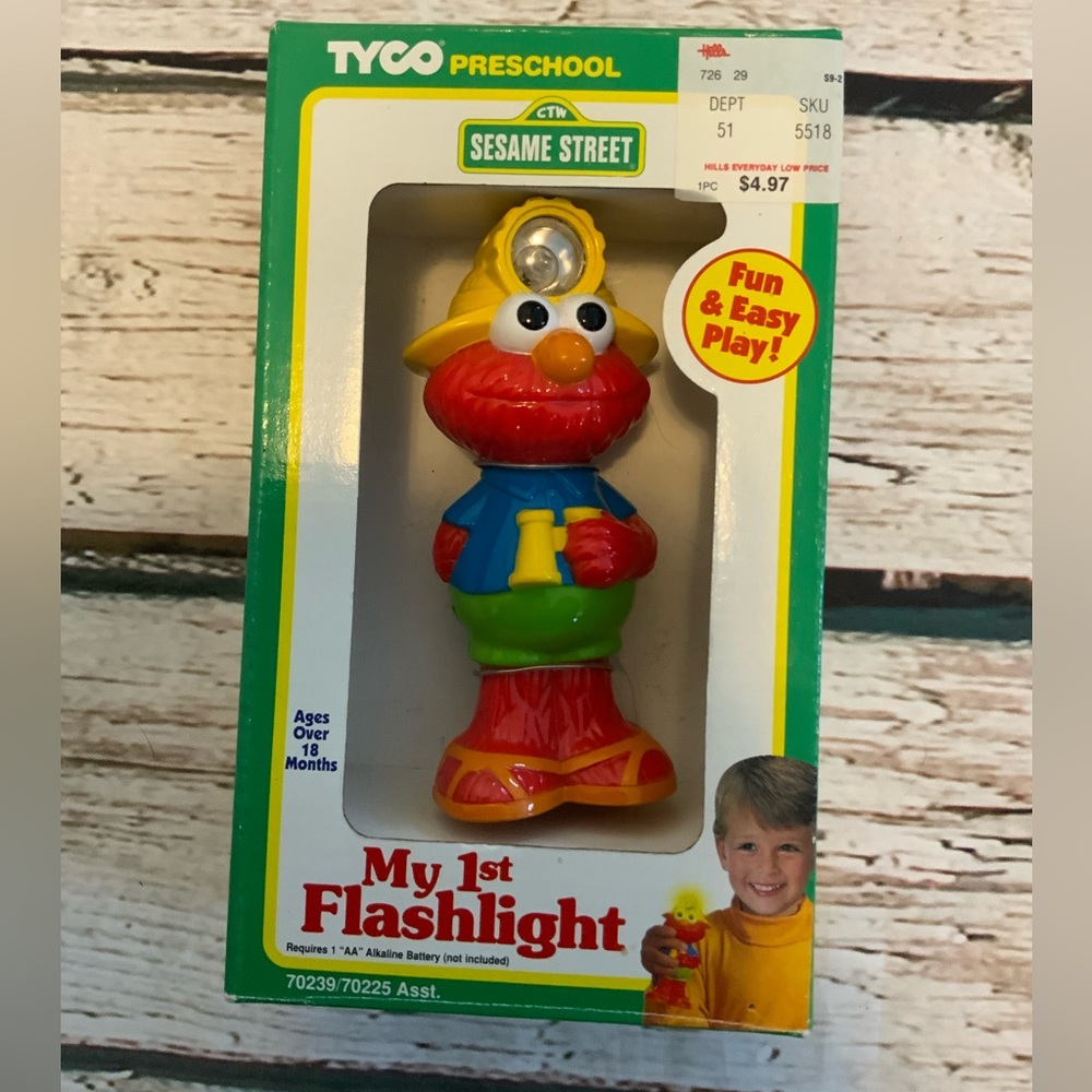 NEW Vintage Tyco Elmo My First Flashlight Hard To Find